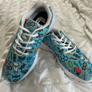 Groove Bags Science-Print Teal Athletic Sneakers